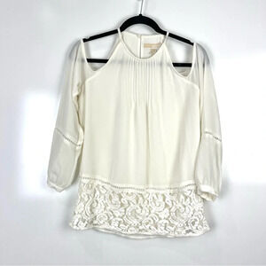 Michael Michael Kors Cold Shoulder Cream Blouse Size Small
